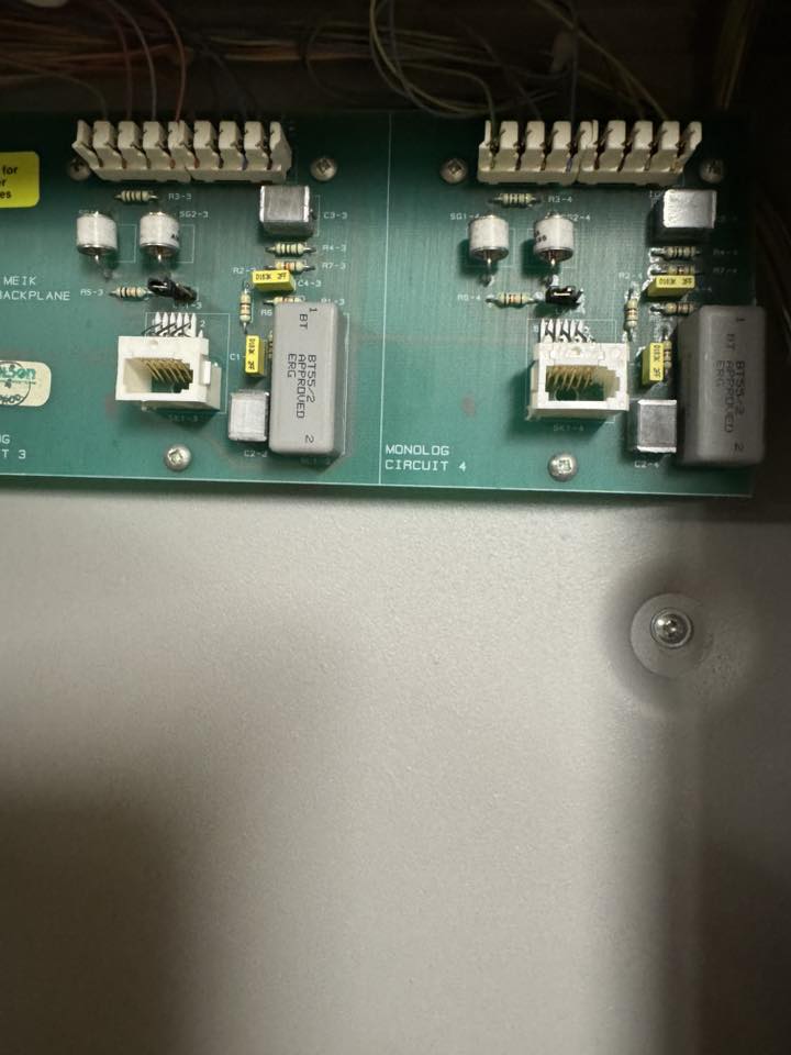 MEIK backplane PCB showing Monolog circuits 3 and 4