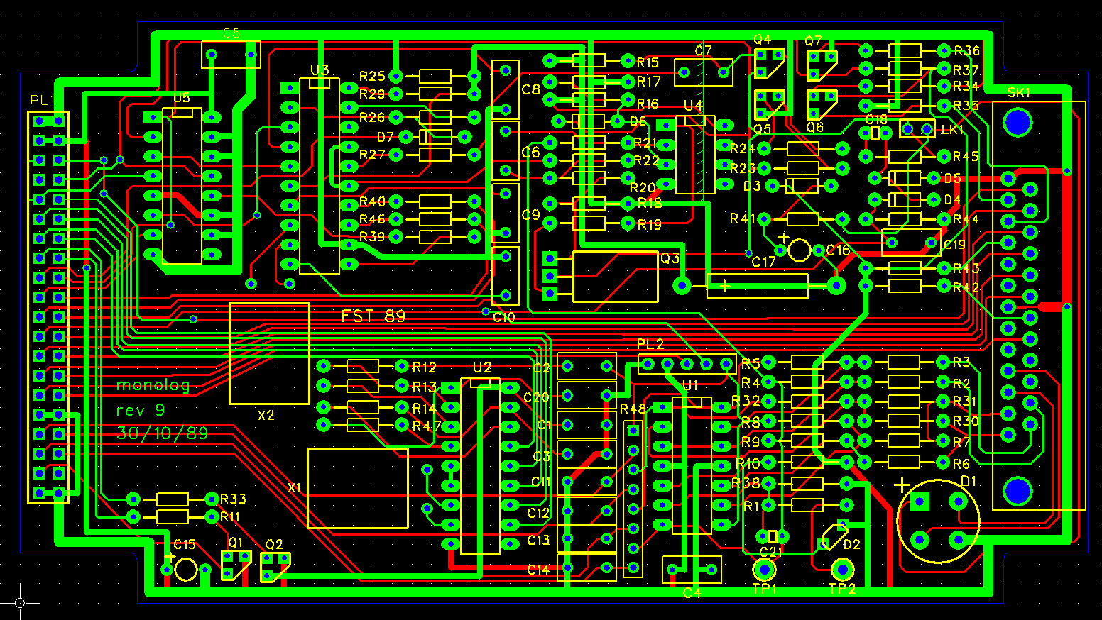 Analogue PCB layout render