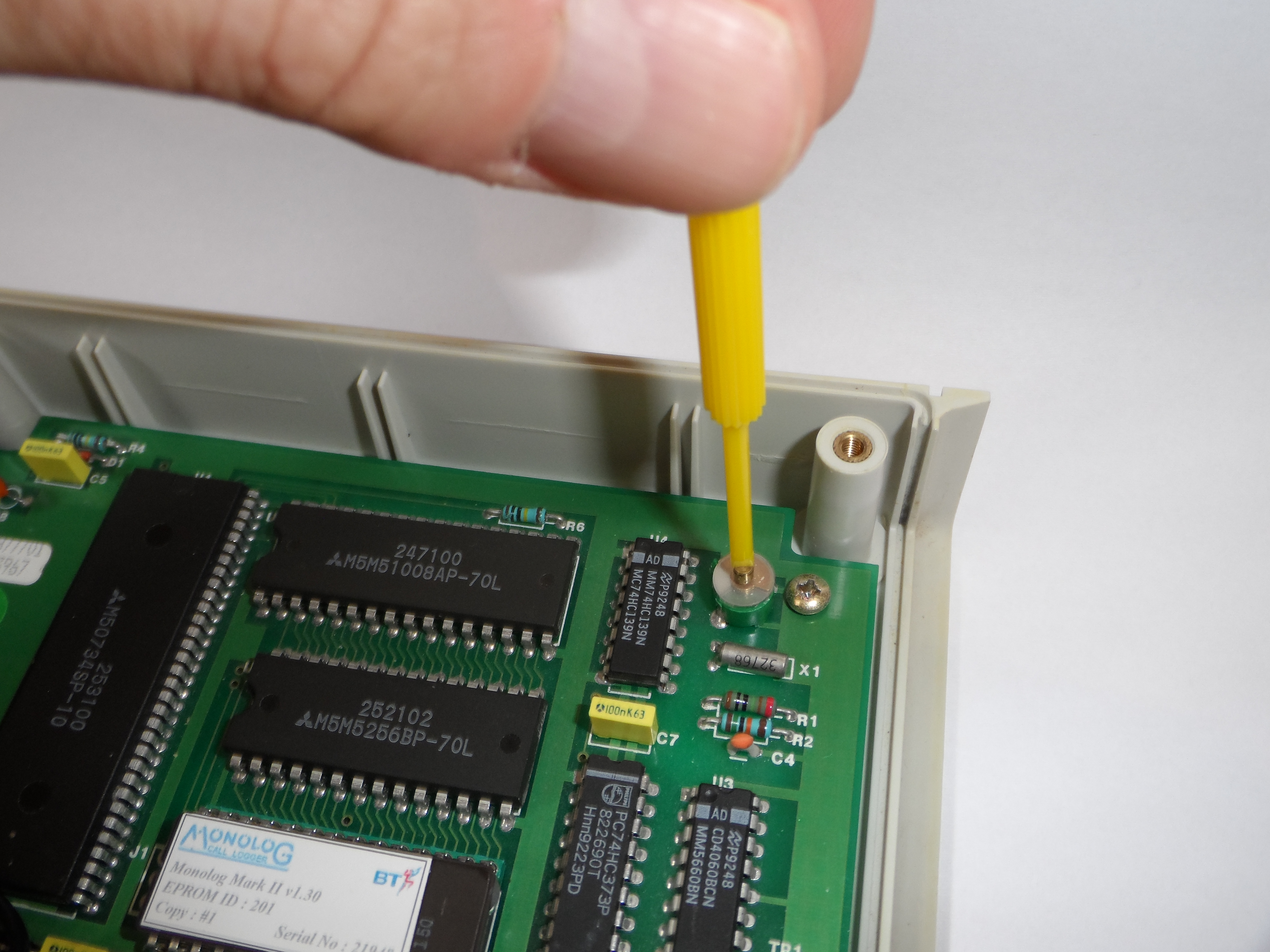 Adjusting the real-time clock trimmer potentiometer on the digital PCB