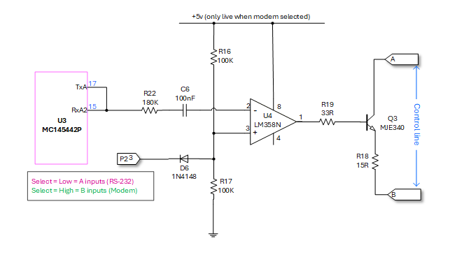 Pulse dialler circuit on the Monolog analogue PCB
